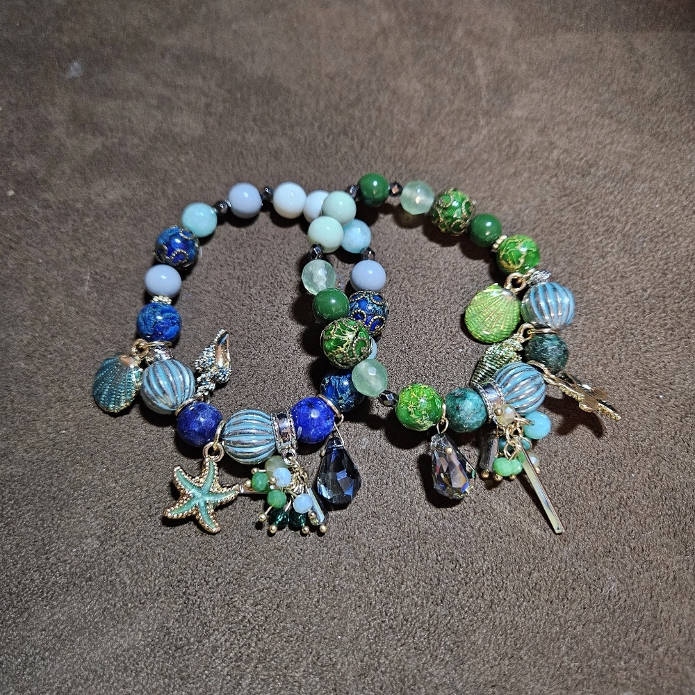 2 beach beaded bracelet